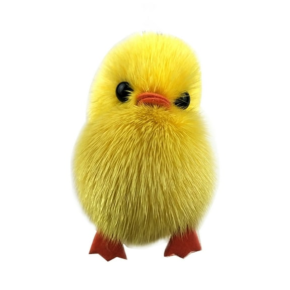 HeroNeo 5 Pcs Furry Yellow Duck Keychain Chick Keychains for Handbag Backpack Wallet Ins