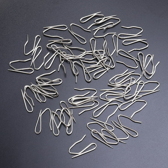 SOPOTUTU Heavy Duty Stainless Steel Drapery Hooks 50 Pieces for Kitchen Curtains and Home Decoration