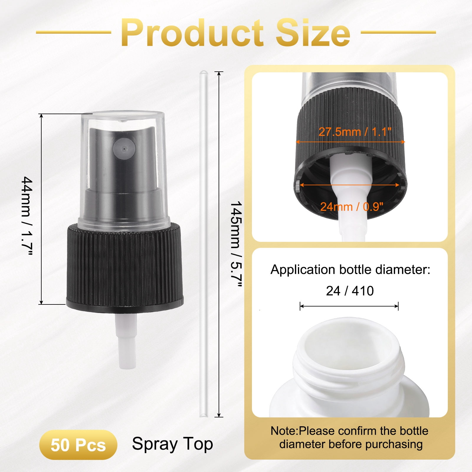 Unique Bargains Reusable Fine Mist Spray Top Essential Oils Body Sprays Black