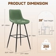 thumbnail image 2 of COOLHUT 28 Inch Dining Chairs Set of 4, Modern Kitchen & Dining Room Chairs, Upholstered Faux Leather Dining Chair, Armless Dinner Side Chairs with Sturdy Metal Legs, Green, 2 of 8
