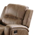 thumbnail image 3 of Charles Manual Recliner Chair- Chestnut Brown Faux Leather- Solid Wood, 3 of 6