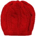 thumbnail image 3 of Mujeres Hombres Niñas Niños Adolescentes Lindo Oreja De Gato Tejido Cable Rib Sombrero Gorro Gorro [Kittenear Rojo], 3 of 5
