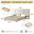 thumbnail image 5 of Queen Size Upholstered Platform Bed Frame, Bed Frame with Storage, Velvet Headboard with Built-in Nightstands & Drawers, No Box Spring Needed, Wooden Slats Support, Noise-Free, Easy Assembly, White, 5 of 8