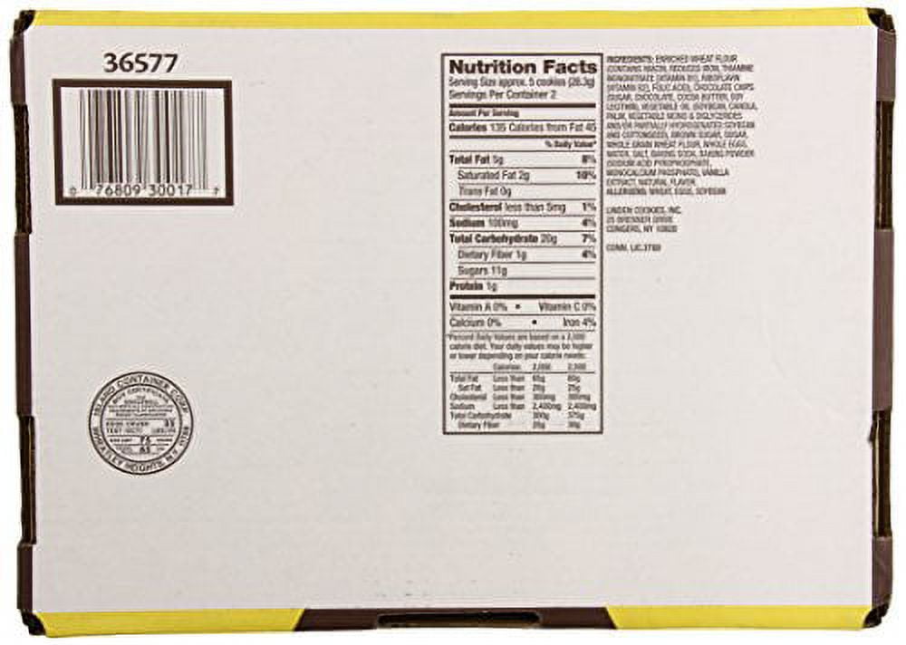 Lindens Chocolate Chippers Cookies, (Pack of 36)