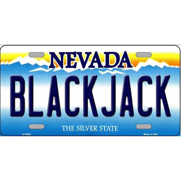 Black Jack Nevada Gamblers Novelty Metal License Plate Tag LP-9563