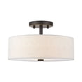 thumbnail image 3 of Livex Lighting Monroe 7.75" 2-Light Metal/Fabric Ceiling Mount in English Bronze, 3 of 16