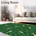 thumbnail image 2 of ODIKA 2'x3' Machine Washable Non-Slip Area Rug, Nordic Winter Catch Lively Fish Motif with Evergreen Accents High Traffic Rug with Pad, Green, 642984, 2 of 8