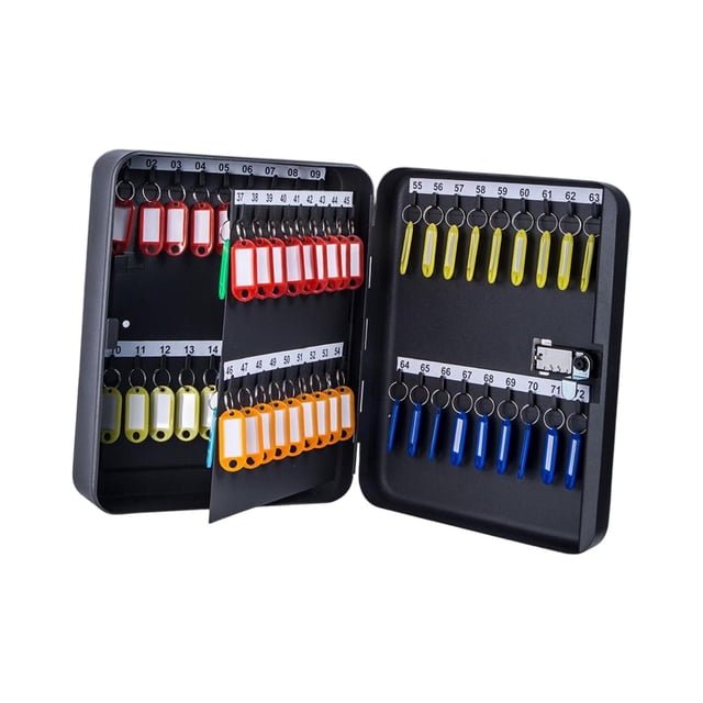 Caja de seguridad para guardar llaves con código, color negro, para montaje en pared, fácil de instalar 72 tarjetas clave