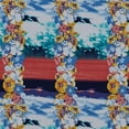 thumbnail image 2 of Zelouf High Multi Chiffon Print  , Sewing, DIY, Crafts Fabric by the Yard, 847 Coral/navy, 1 Yard, 2 of 2