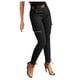 thumbnail image 1 of Pantalones cargo casuales de mujer de color liso con bolsillos con cremallera - Diseño sin cinturón, tejido de poliéster, para llevar en las cuatro estaciones, para el día a día y el trabajo, 1 of 2