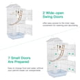 thumbnail image 4 of YRLLENSDAN 39 inch Roof Top Bird Cages, Parakeet Cages Medium Bird Cage Lovebird Cage for Small Cockatiel Canary Parakeet Sun Parakeet Pet Toy, White, 4 of 7
