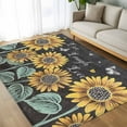 thumbnail image 4 of Sunflowers Rustic Area Rugs 5x7 for Living Room, Spring Summer Pastoral Flowers Black Non Slip Washable Rug Runner, Low Pile Indoor Floor Carpet Mat Bathroom Rugs for Bedroom, Kids Room, 4 of 9