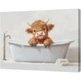 thumbnail image 2 of HFDF Bathroom Highland Cow Wall Art Rustic Cow Baby Bathtub Pictures Wall Decor Highland Cattle Canvas Prints Painting Artwork Decoration for Toilet Restroom Bedroom Living Room 20x16inch Framed, 2 of 7