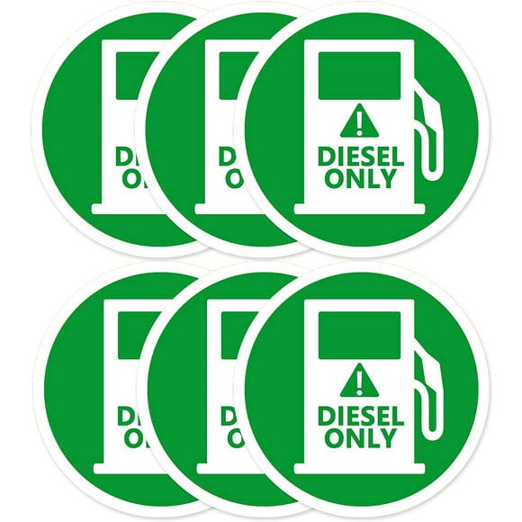 Autocollant Diesel Seulement, Étiquettes de Sécurité Diesel Résistantes aux Intempéries pour Camions, Machines et Équipements, Autocollants de 4 Pouces