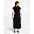 thumbnail image 4 of Time and Tru Women's and Women's Plus Side Tie Midi Dress with Dolman Sleeves, Sizes XS-4X, 4 of 5