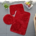 thumbnail image 2 of Mefallenssiah 3Pc Bathroom Set Rug Mat toilet Lid Cover Plain Solid Color Bathmats, 2 of 2