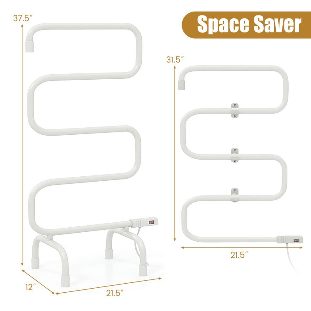 Finihen Electric Towel Warmer Drying Rack, Towel Rack, 100W Electric Towel Warmer Drying Rack, for Bathroom, laundry Room, White