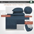 thumbnail image 5 of Pizuna 400 TC Twin-XL Cotton Sheet Set – Ultra Soft Sateen Weave, Long Staple Cotton, Fits Mattress up to 15” Deep – Dark Blue, 5 of 7