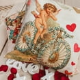 thumbnail image 3 of Vintage Angel on Flower Bicycle | Valentine Gift Ideas | Valentine Day Gift | Valentines Gift for Her | Throw Pillow | Decorative Valentines, 3 of 4