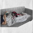 thumbnail image 6 of Skull Soft Flannel Fleece Blanket, Grunge Wings and Skulls with Signs Color Stains Background Punk Style Artwork, Cozy Plush for Indoor and Outdoor Use, 50" x 60", Black Pink White, by Ambesonne, 6 of 6