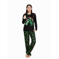 thumbnail image 5 of Christmas Family Pajamas Matching Set Black Long Sleeve Letter Print Tops and Dinosaur Print Pants Sleepwear, 5 of 10