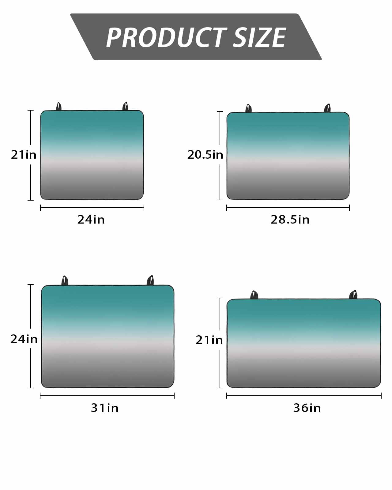 Stove Top Covers for Electric Stove, Teal Grey Ombre Glass Stovetop Cover Protector, Turquoise Gradient Modern Abstract Art Induction Cooktop Protector Oven Mat for Kitchen Countertop 31"x24"
