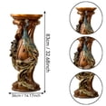 thumbnail image 4 of 32.68'' Vintage Peacock Decorative Pedestal Stand, Resin Faux Wood Carved Display Column,Artistic Plant Stand & Accent Table for Vases,Sculptures and Home Decor in Living Room & Entryway,Brown, 4 of 8