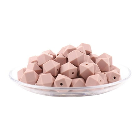 

Silicone Beads Kit | 14mm Octagonal Beads Bulk For Pacifier Making | 50pcs Colorful Silicone Beads Bulk For DIY Bracelet Necklace Crafts Silicone Beads