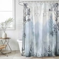 thumbnail image 4 of Foggy Forest Bathroom Shower Curtains with 12 Hooks Polyester Waterproof Shower Curtain for Stalls and Bathtubs Vintage Mountain Botanical Decorative Bathroom Privacy Curtain 36x72 Inches, 4 of 9