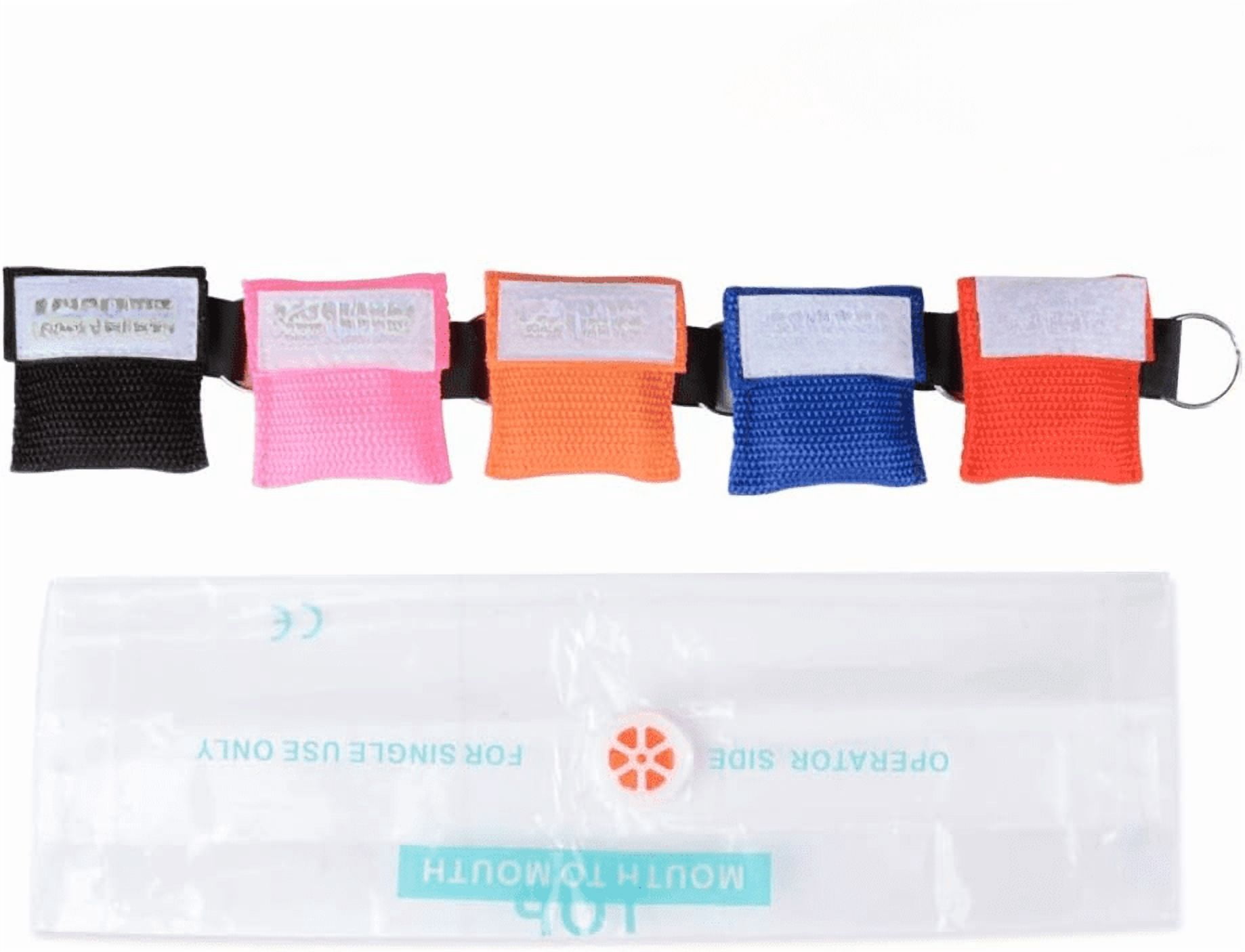 50 Pieces CPR Key Chain Emergency CPR Face Shields with One-Way Valve for First Aid or AED Training
