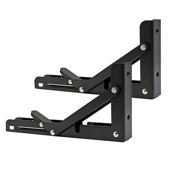 2Pcs Campervan Folding Bracket Table Shelf Caravan Black Stainless Steel Mini Folding Bracket