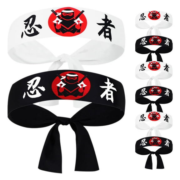 TAILTOSS 8Pcs Comfortable Fit Versatile Use Headband for Sushi Parties and Themed Parties Multi-functional Chef Bandana
