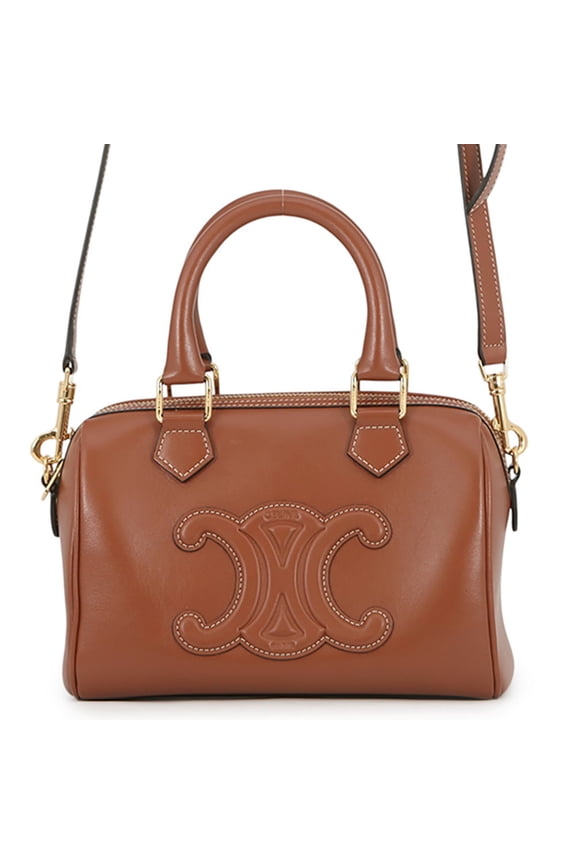 Pre-Owned Celine Triomphe Small Boston Handbag, Smooth Calf Leather, 113773DU3.04LU, 2-way...
