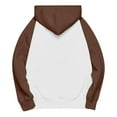 thumbnail image 4 of Long Sleeve Shirts for Women Dressy New Casual Women's Fashion Solid Long Sleeve Hooded Pocket Tops Sweatshirts Style B-19 Brown XL, 4 of 5