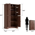 thumbnail image 3 of Bathroom Floor Cabinet, Modern Bathroom Storage Cabinet with 4 Doors and Adjustable Shelves, Freestanding Cupboard for Living Room, White, 3 of 20