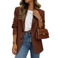 thumbnail image 3 of Drovellove Women's Casual Blazer Jacket with Collar Long Sleeve Button Up Cardigan Coat - Solid Color Soft Comfortable Lightweight Outerwear for Work Office Party Dating Vacation, 3 of 5