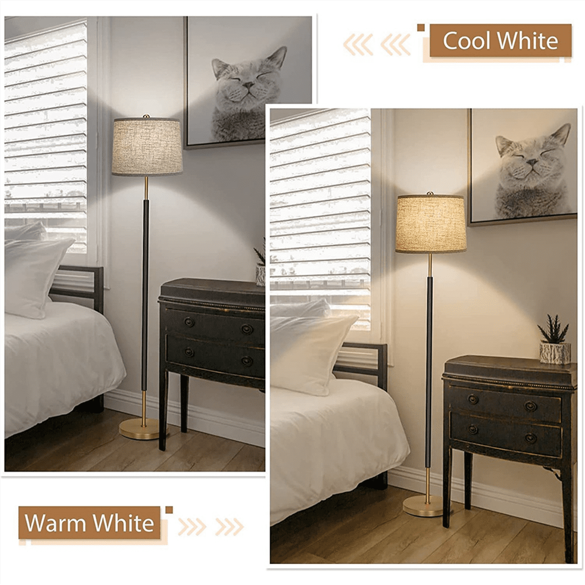 Beige Linen Fabric Lamp Shades 2PCS, Replacement for Table Lamp and Floor Lamp, 32x32x20 cm