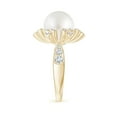 thumbnail image 3 of ANGARA South Sea Cultured Pearl Flower Ring with Diamonds in 14K Yellow Gold for Women | June Birthstone, Birthday, Anniversary, Jewelry Gift for Women | Pearl Ring, 3 of 9