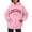 Pink, variant on XIAONU Womens Hoodies Retro Letter Print Drawstring Hooded Sweatshirt With Kangaroo Pocket Drawstring Long Sleeve Fleece Lined Pullover Hoodie