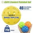 thumbnail image 3 of Muka Lot de 10 Balles de Pickleball avec Sac à Cordon, Balles de Pickleball Blanches d'Extérieur à 40 Trous, 3 of 9