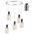 thumbnail image 2 of Woodbridge Lighting Blake 12" 5-Light Glass Chandelier in Satin Nickel/Clear, 2 of 4