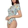 thumbnail image 5 of Cauagu Tribal Animals Women's Crew Neck Round Short Sleeve T Shirts Tops Bodysuit Daily Jumpsuit-Large, 5 of 7