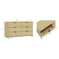 thumbnail image 3 of Grace Modern 60 Double Dresser with 6 Drawers in Natural Oak and Black, 3 of 10