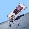 thumbnail image 2 of Compatible with iPhone 14 Case Cute 3D Bear Hidden Stand Kickstand Clear Phone Case with Camera Lens Protector 6D Plating Design Women Men Girly Shockproof Glitter Phone Cover, Purple, 2 of 12