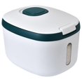 thumbnail image 1 of Cubo de plástico para almacenar arroz de 15 kg, recipiente sellado para almacenar comida para mascotas. Verde, 1 of 9