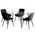 thumbnail image 1 of Comedor 4 Silla Velvet Mesa Cristal Minimal Estructura Acero negro, 1 of 8