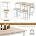 thumbnail image 3 of Counter Height Table Set of 5, Breakfast Bar Table and Stool Set, Minimalist Dining Table with Backless Stools, Wood Top Pub Table & Chair Set for Kitchen Apartment Bistro - Space Saving, 3 of 9