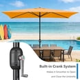 thumbnail image 6 of Abble 10x6.5ft Rectangular Patio Umbrella with Crank Handle, Outdoor Market Umbrella with 6 Sturdy Umbrella Ribs, Waterproof, Orange, 6 of 10