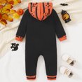 thumbnail image 6 of Weebloom Pumpkin Baby Boy Girl Halloween Outfits Jumpsuit Long Sleeve Hooded Playsuit Party Clothes,Size 0-3 Months, 6 of 9