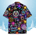 thumbnail image 3 of Neon Christmas Hawaiian Shirt, Colorful Santa Claus Merry Xmas Lights Shirt, Funny Holiday Outfit, 3 of 6